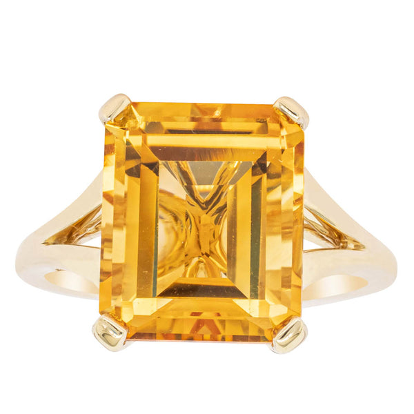 14ct Yellow Gold 5.27ct Citrine Ring - Ring - Walker & Hall