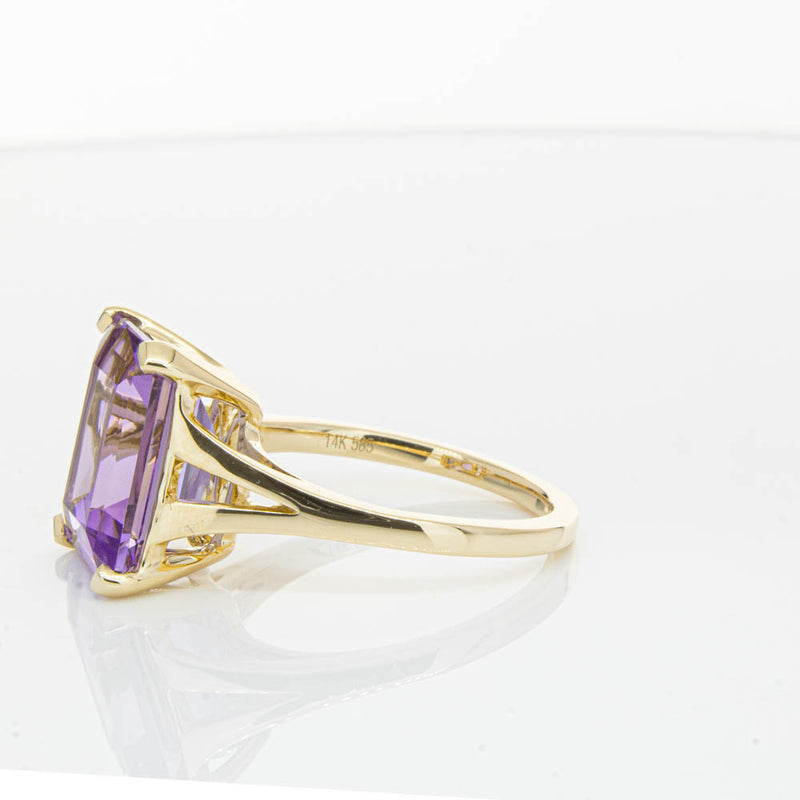 14ct Yellow Gold Amethyst Juliet Ring-Ring-Walker & Hall