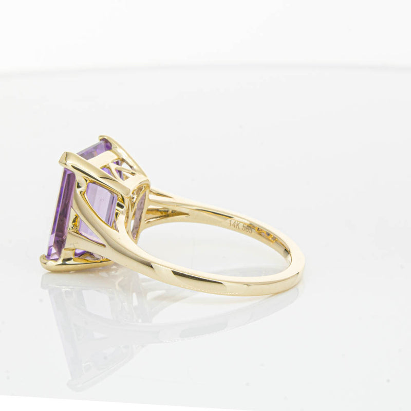 14ct Yellow Gold Amethyst Juliet Ring-Ring-Walker & Hall