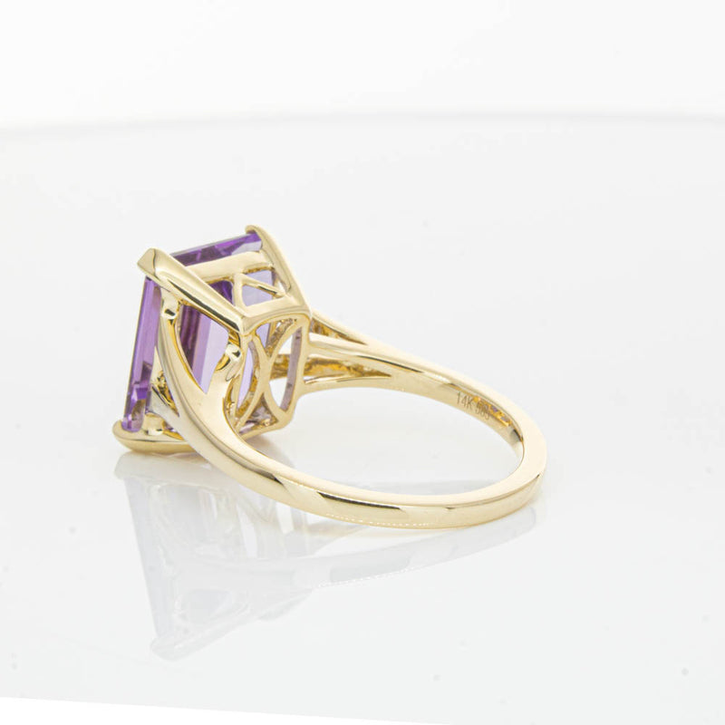 14ct Yellow Gold Amethyst Juliet Ring-Ring-Walker & Hall