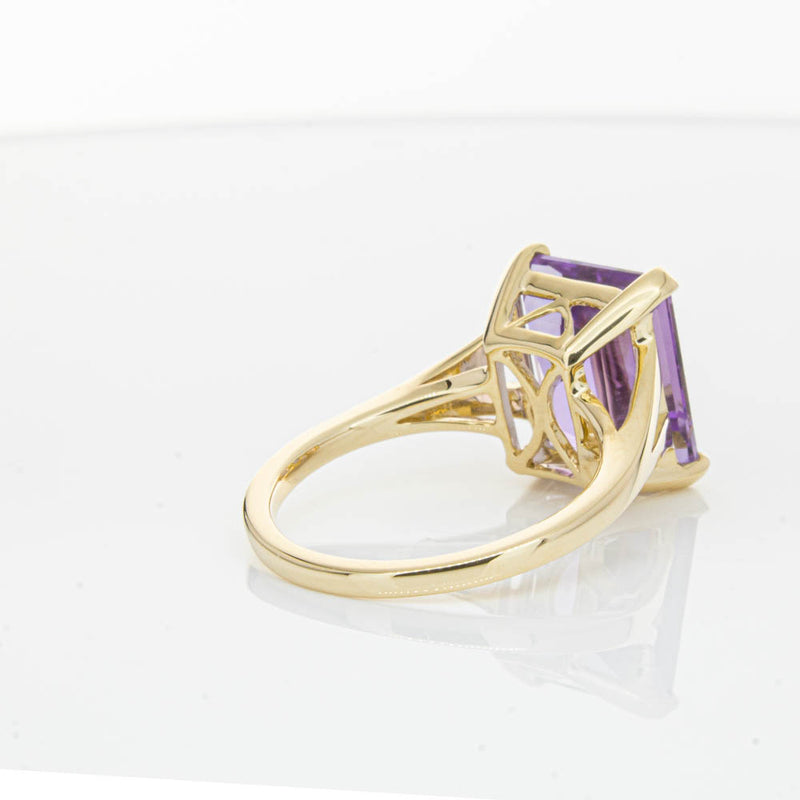 14ct Yellow Gold Amethyst Juliet Ring-Ring-Walker & Hall