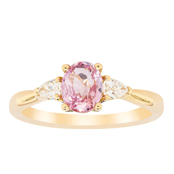 18ct Yellow Gold 1.05ct Pink Sapphire & Diamond Ayla Ring - Ring - Walker & Hall