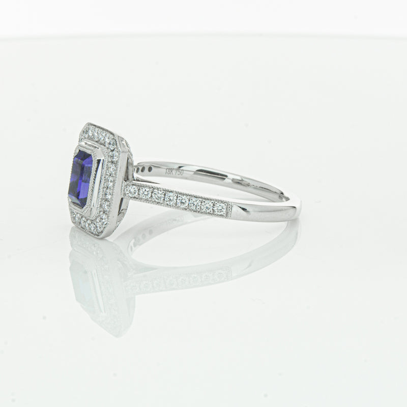 18ct White Gold Sapphire & Diamond Ring-Ring-Walker & Hall