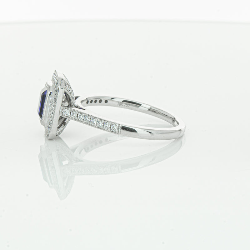 18ct White Gold Sapphire & Diamond Ring-Ring-Walker & Hall