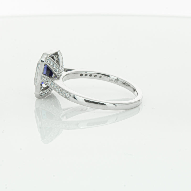 18ct White Gold Sapphire & Diamond Ring-Ring-Walker & Hall