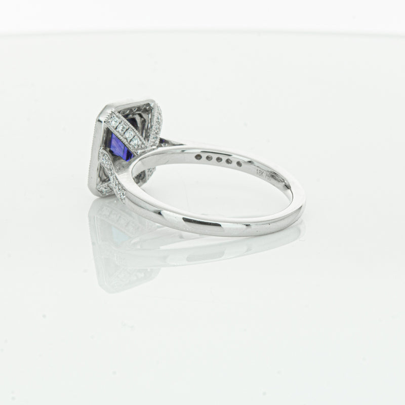 18ct White Gold Sapphire & Diamond Ring-Ring-Walker & Hall