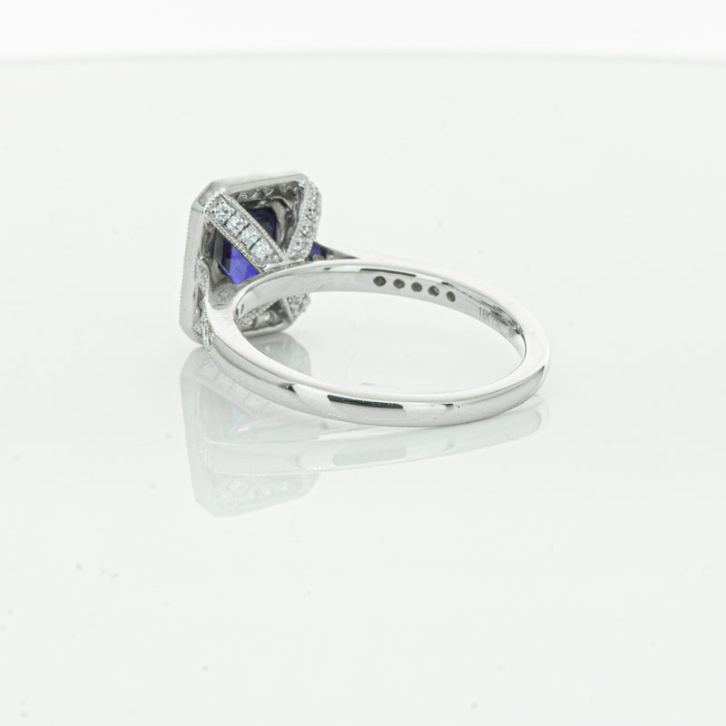 18ct White Gold Sapphire & Diamond Ring-Ring-Walker & Hall