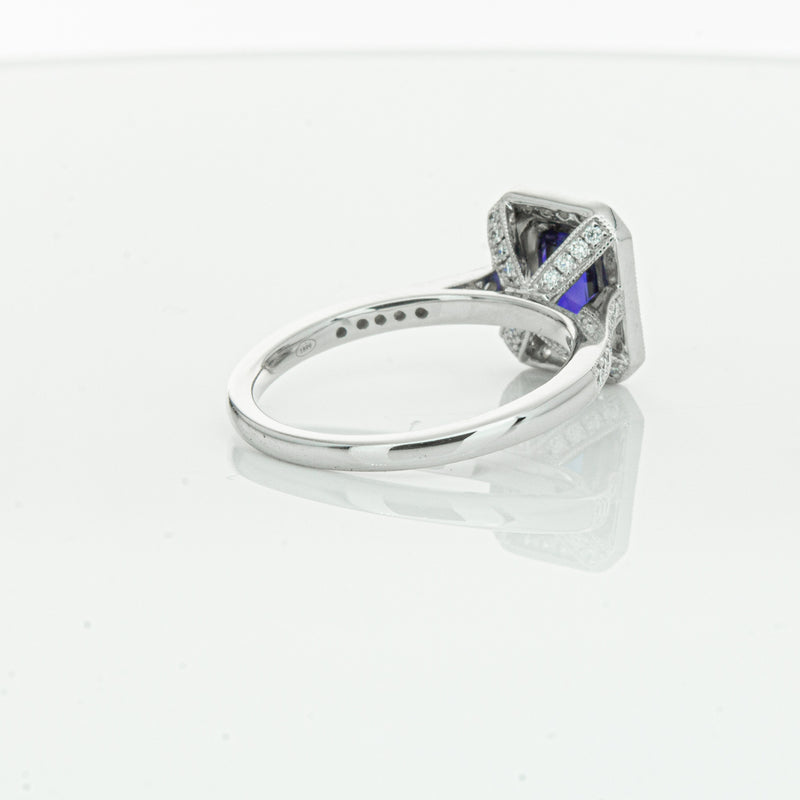 18ct White Gold Sapphire & Diamond Ring-Ring-Walker & Hall