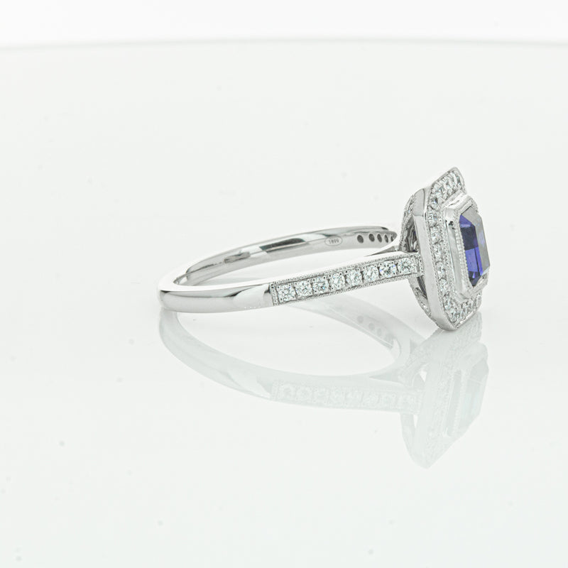 18ct White Gold Sapphire & Diamond Ring-Ring-Walker & Hall