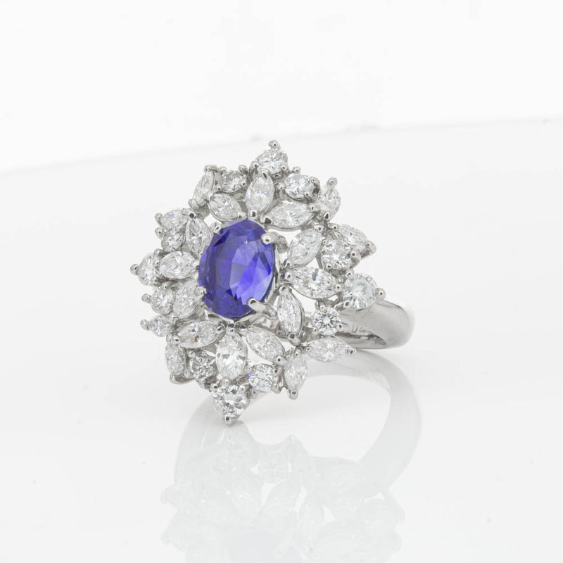 Deja Vu Platinum 2.11ct Sapphire & Diamond Ring-Ring-Walker & Hall