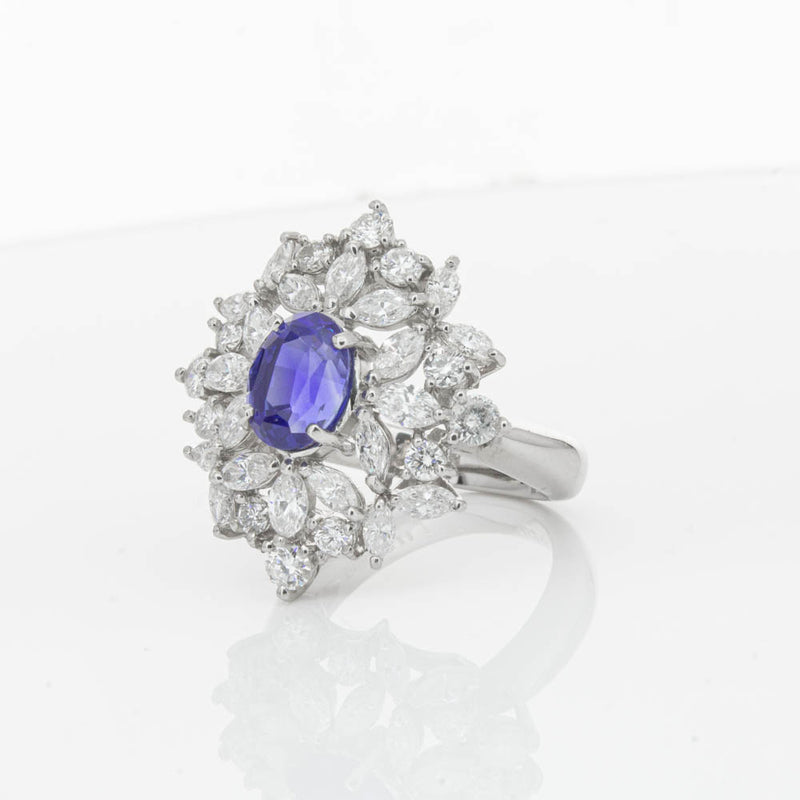 Deja Vu Platinum 2.11ct Sapphire & Diamond Ring-Ring-Walker & Hall