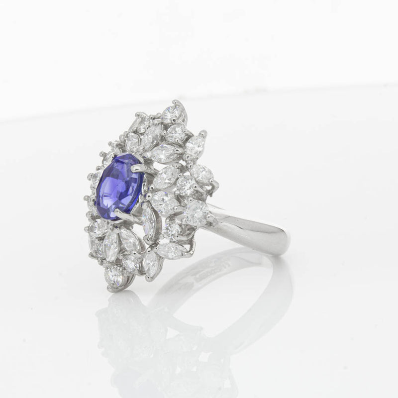 Deja Vu Platinum 2.11ct Sapphire & Diamond Ring-Ring-Walker & Hall