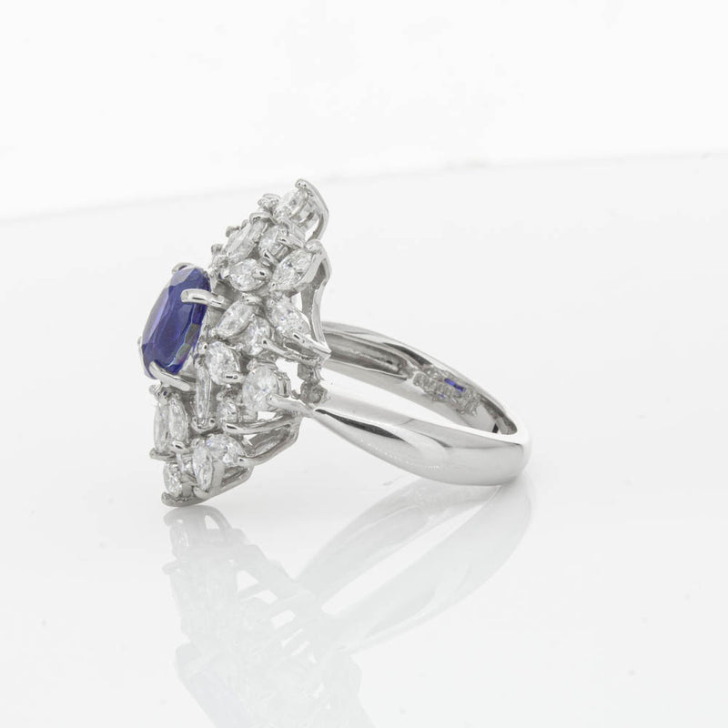 Deja Vu Platinum 2.11ct Sapphire & Diamond Ring-Ring-Walker & Hall