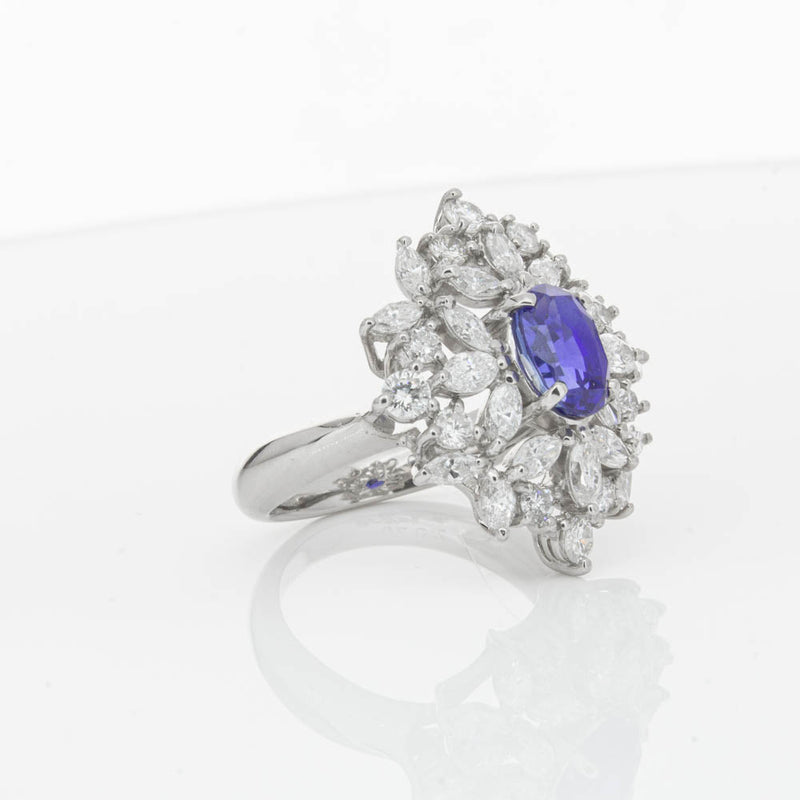 Deja Vu Platinum 2.11ct Sapphire & Diamond Ring-Ring-Walker & Hall