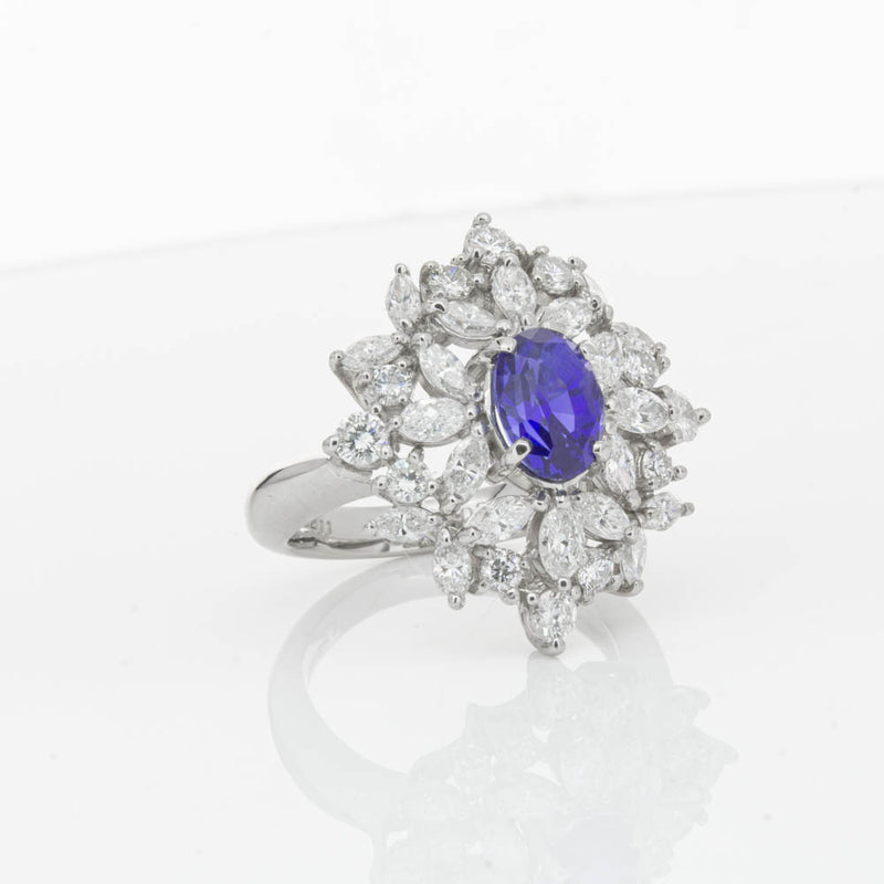 Deja Vu Platinum 2.11ct Sapphire & Diamond Ring-Ring-Walker & Hall