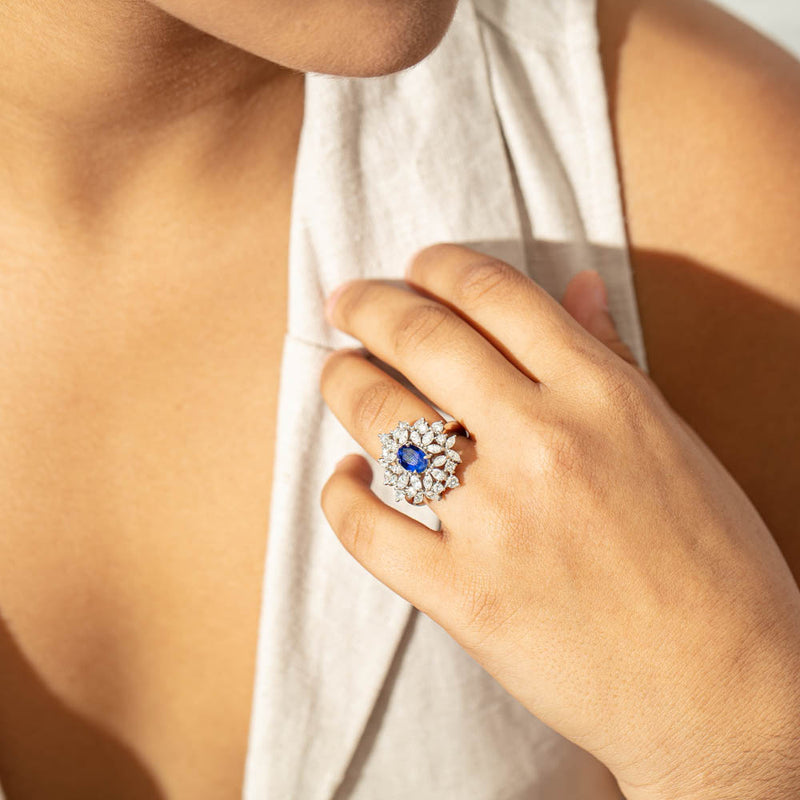 Deja Vu Platinum 2.11ct Sapphire & Diamond Ring-Ring-Walker & Hall