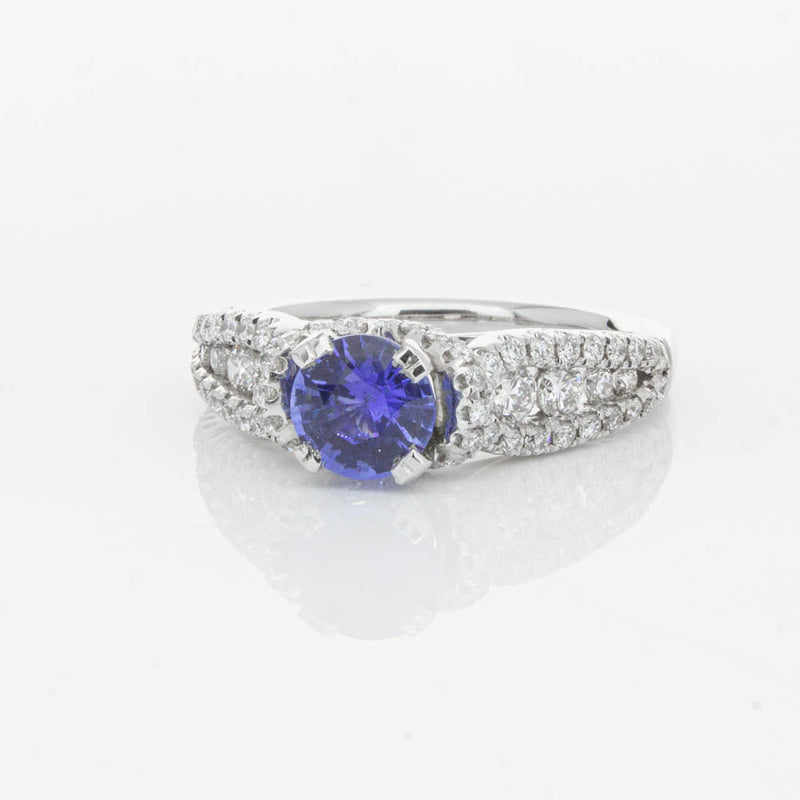 18ct White Gold 1.00ct Sapphire & Diamond Ring-Ring-Walker & Hall