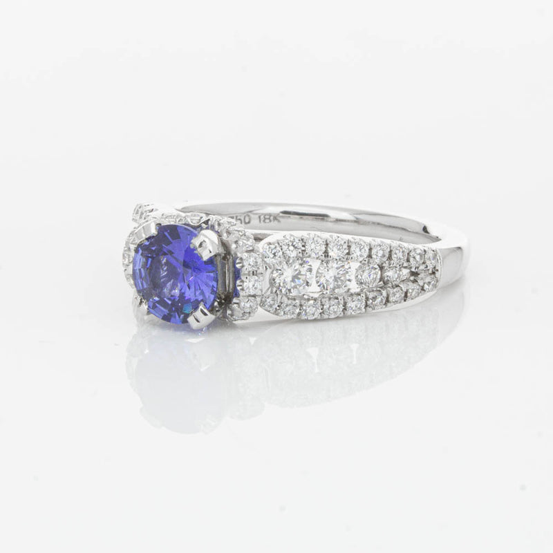 18ct White Gold 1.00ct Sapphire & Diamond Ring-Ring-Walker & Hall