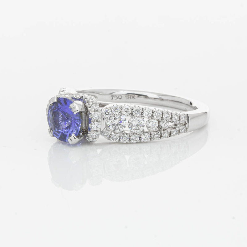 18ct White Gold 1.00ct Sapphire & Diamond Ring-Ring-Walker & Hall