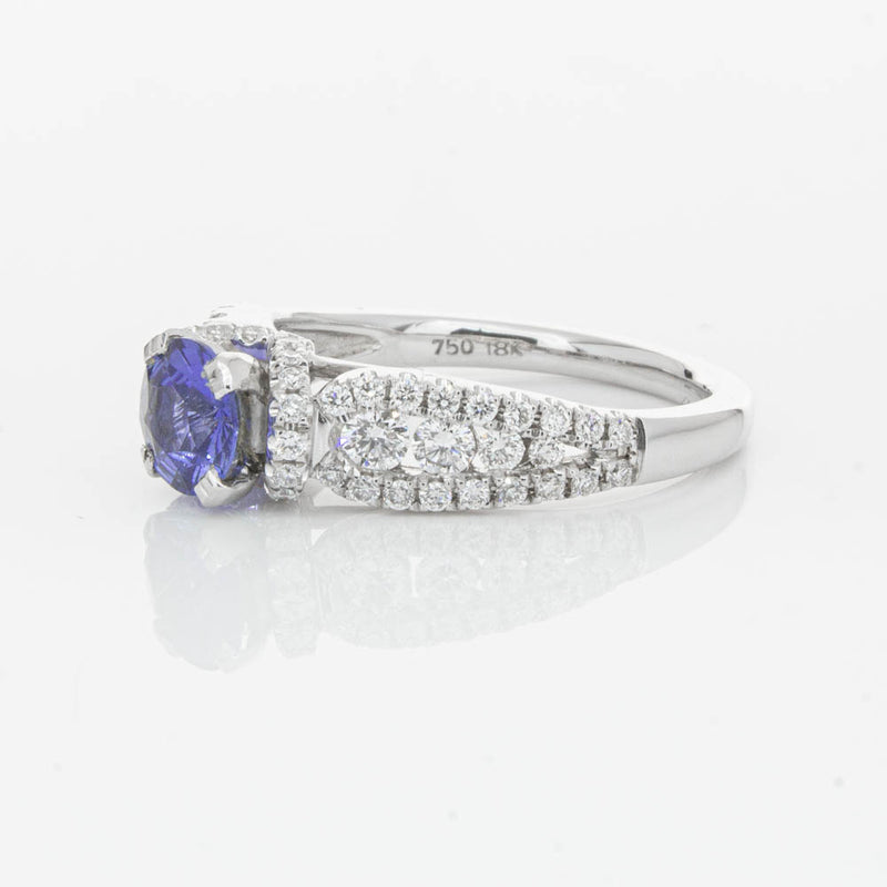 18ct White Gold 1.00ct Sapphire & Diamond Ring-Ring-Walker & Hall