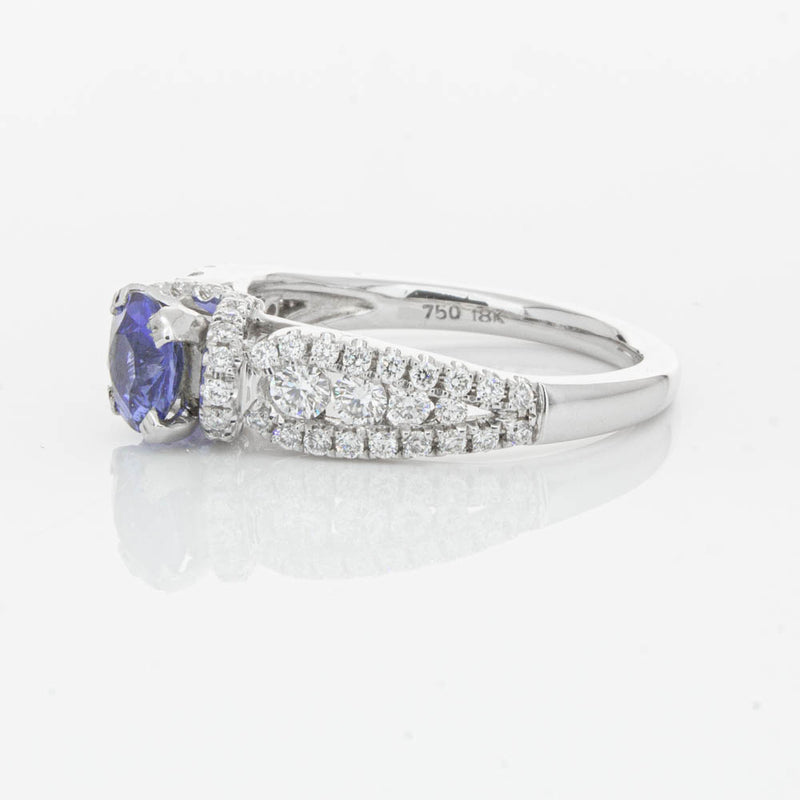 18ct White Gold 1.00ct Sapphire & Diamond Ring-Ring-Walker & Hall