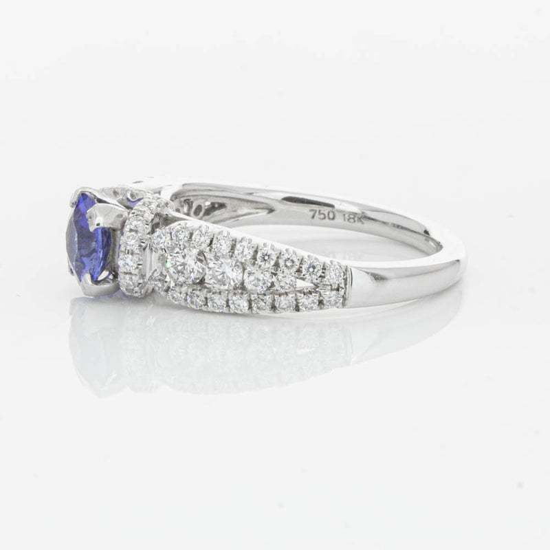 18ct White Gold 1.00ct Sapphire & Diamond Ring-Ring-Walker & Hall