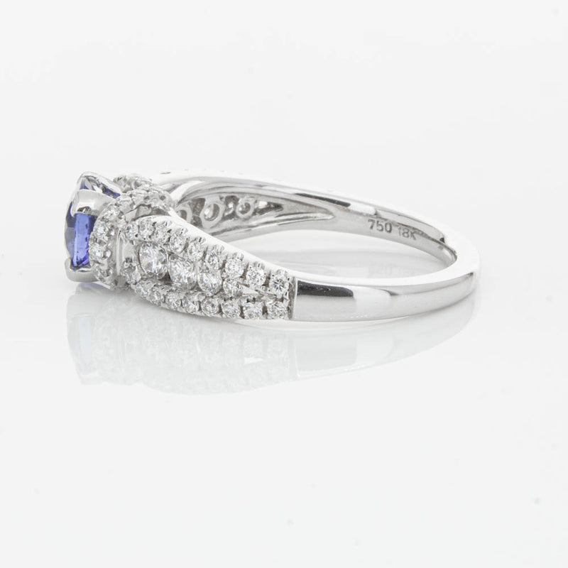 18ct White Gold 1.00ct Sapphire & Diamond Ring-Ring-Walker & Hall