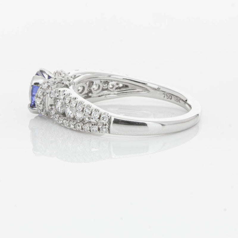 18ct White Gold 1.00ct Sapphire & Diamond Ring-Ring-Walker & Hall