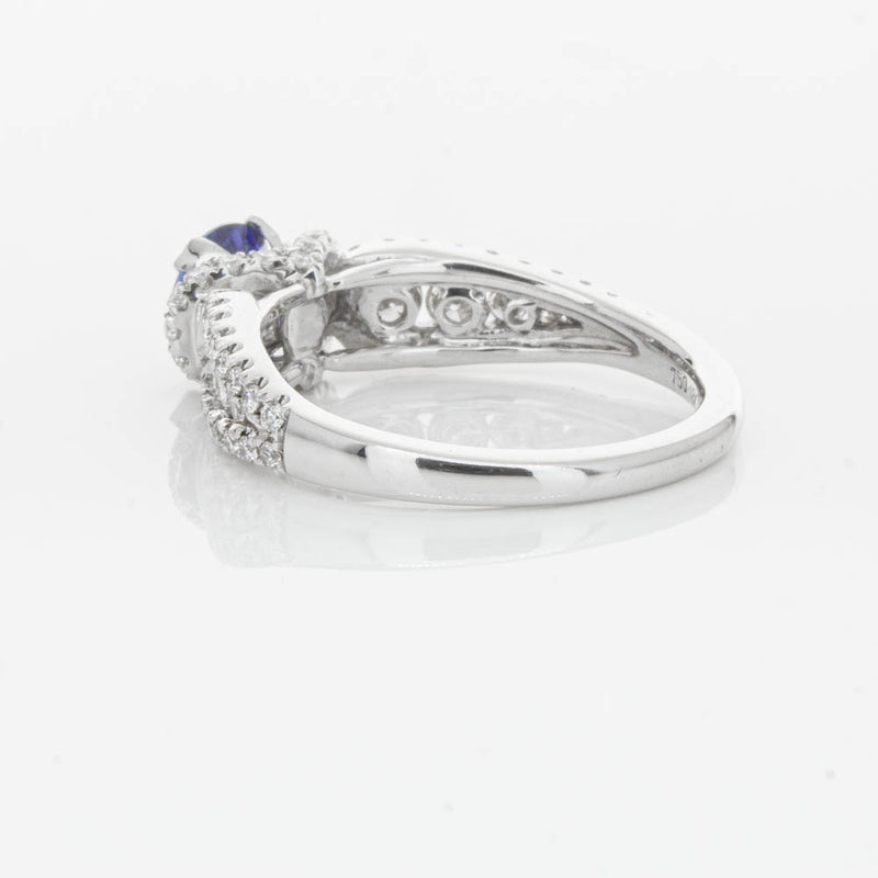 18ct White Gold 1.00ct Sapphire & Diamond Ring-Ring-Walker & Hall