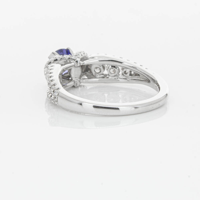 18ct White Gold 1.00ct Sapphire & Diamond Ring-Ring-Walker & Hall