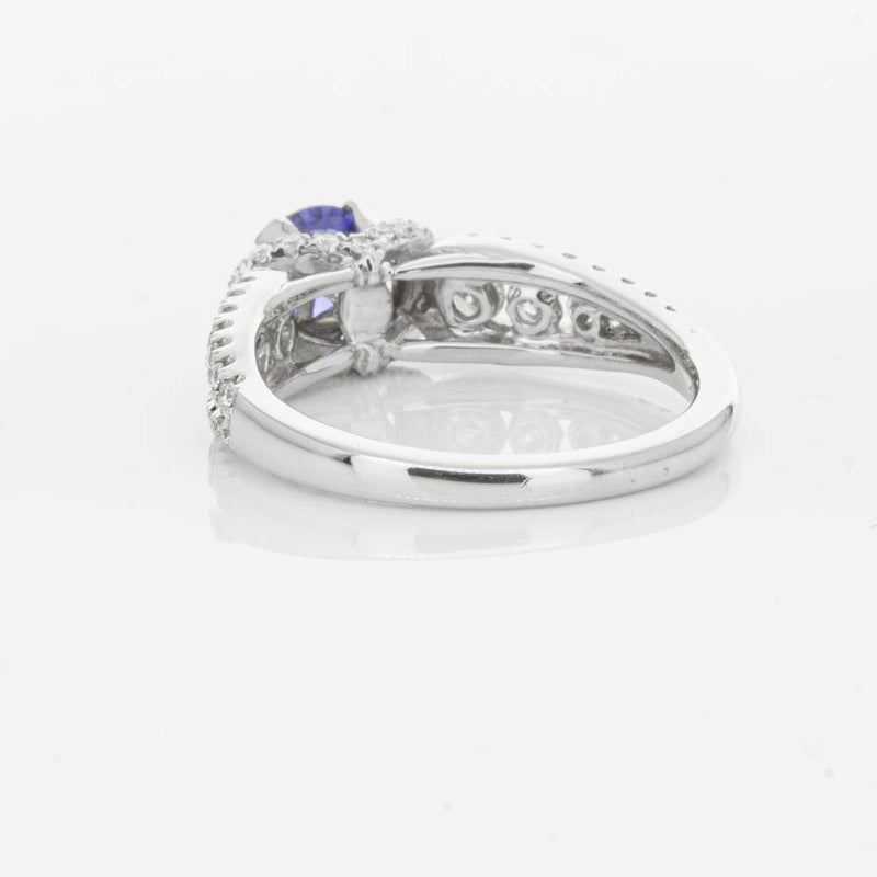 18ct White Gold 1.00ct Sapphire & Diamond Ring-Ring-Walker & Hall
