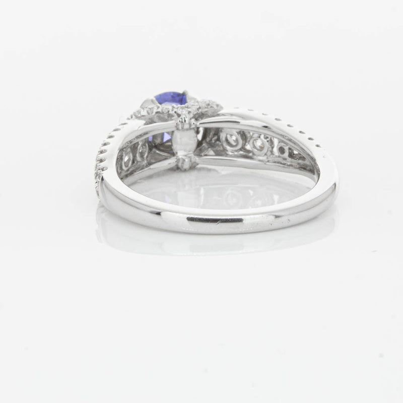 18ct White Gold 1.00ct Sapphire & Diamond Ring-Ring-Walker & Hall