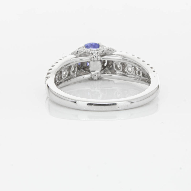 18ct White Gold 1.00ct Sapphire & Diamond Ring-Ring-Walker & Hall