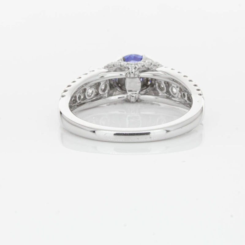 18ct White Gold 1.00ct Sapphire & Diamond Ring-Ring-Walker & Hall