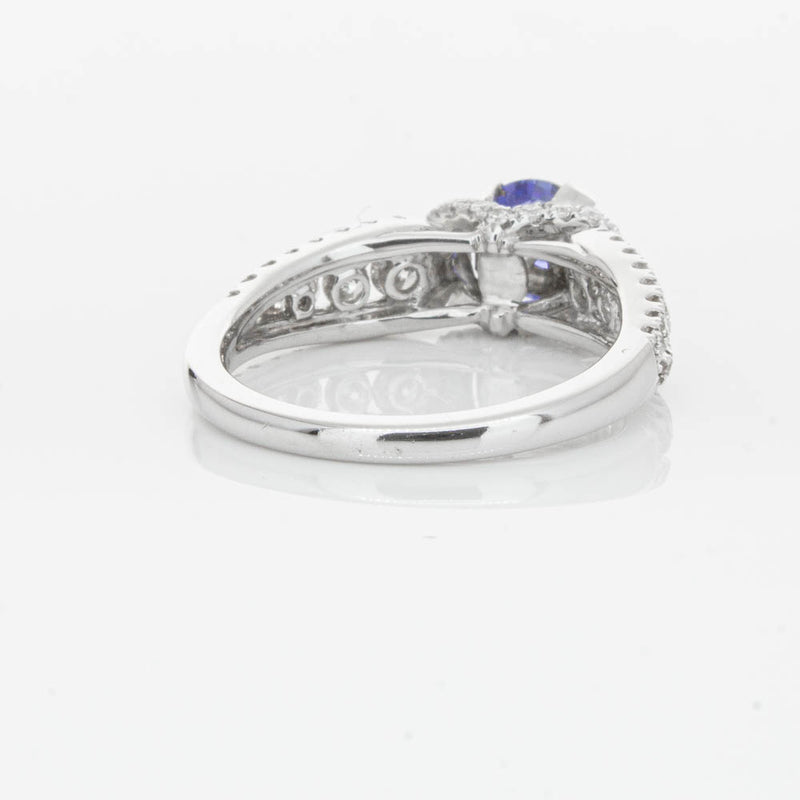 18ct White Gold 1.00ct Sapphire & Diamond Ring-Ring-Walker & Hall