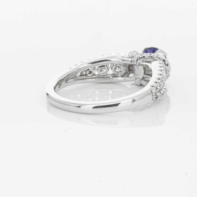 18ct White Gold 1.00ct Sapphire & Diamond Ring-Ring-Walker & Hall