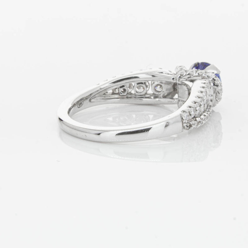 18ct White Gold 1.00ct Sapphire & Diamond Ring-Ring-Walker & Hall