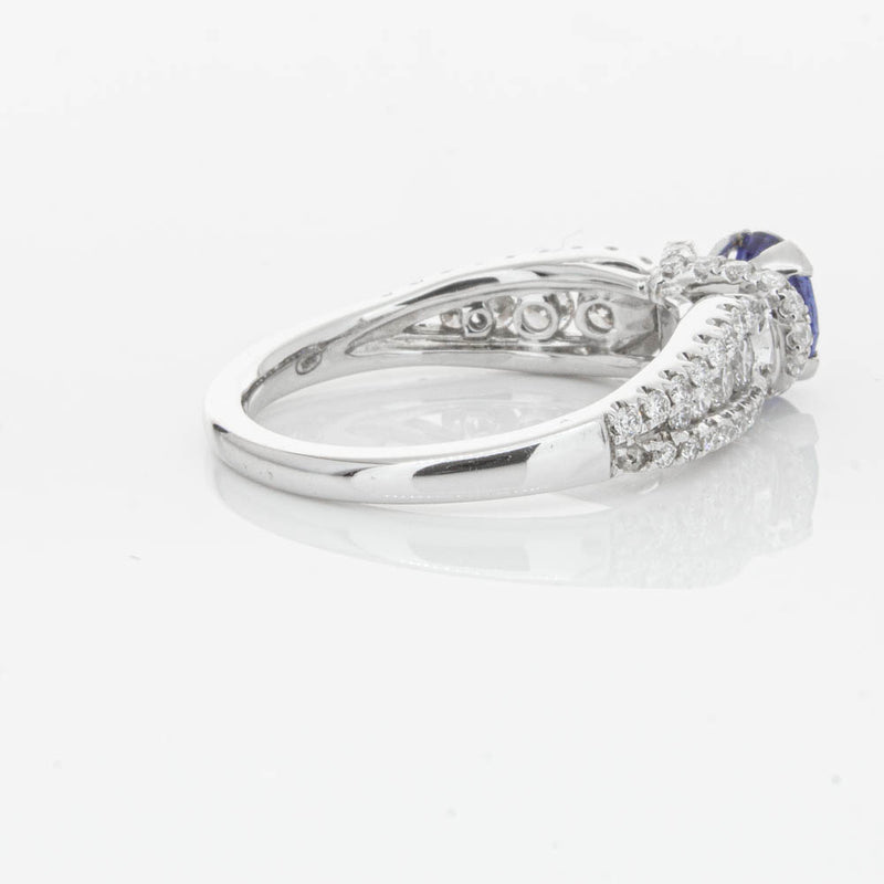 18ct White Gold 1.00ct Sapphire & Diamond Ring-Ring-Walker & Hall