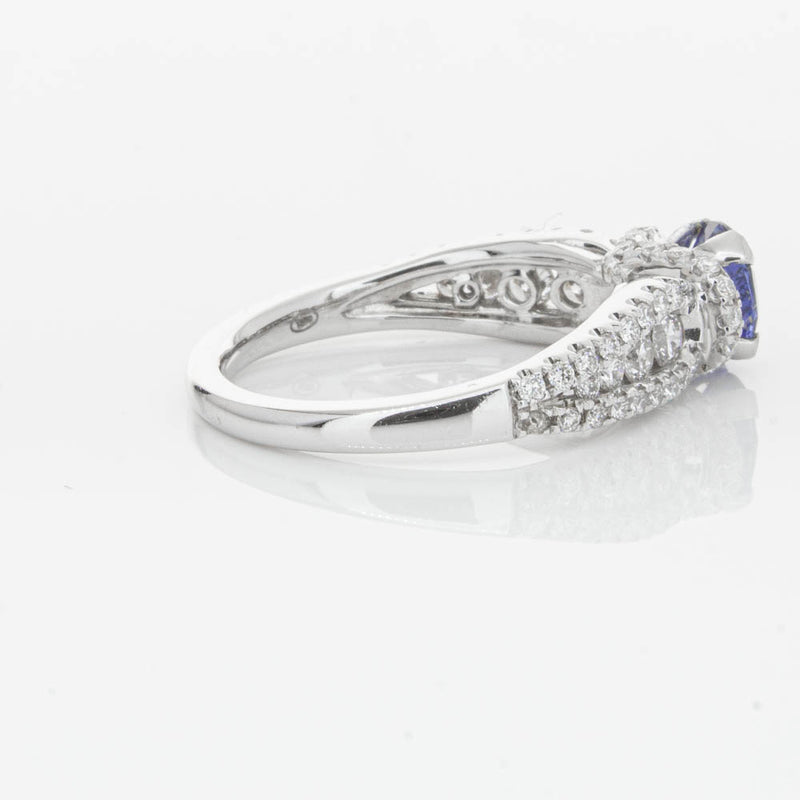 18ct White Gold 1.00ct Sapphire & Diamond Ring-Ring-Walker & Hall