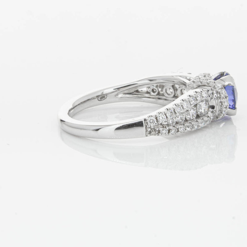 18ct White Gold 1.00ct Sapphire & Diamond Ring-Ring-Walker & Hall