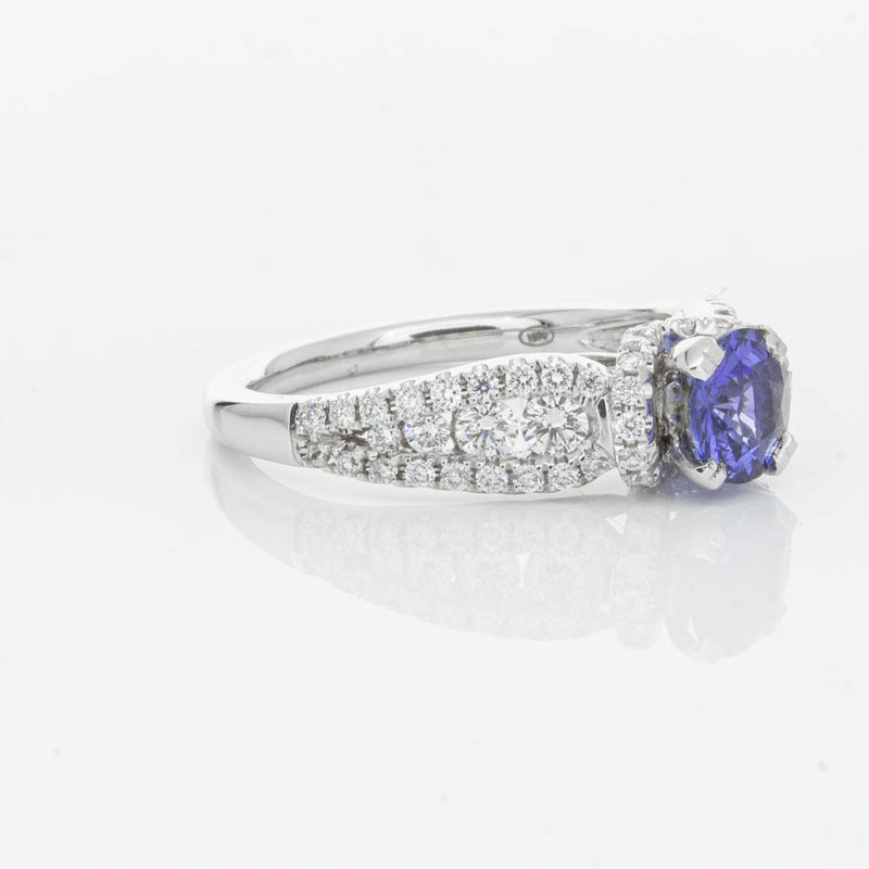 18ct White Gold 1.00ct Sapphire & Diamond Ring-Ring-Walker & Hall