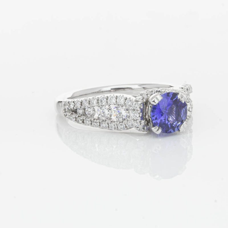 18ct White Gold 1.00ct Sapphire & Diamond Ring-Ring-Walker & Hall
