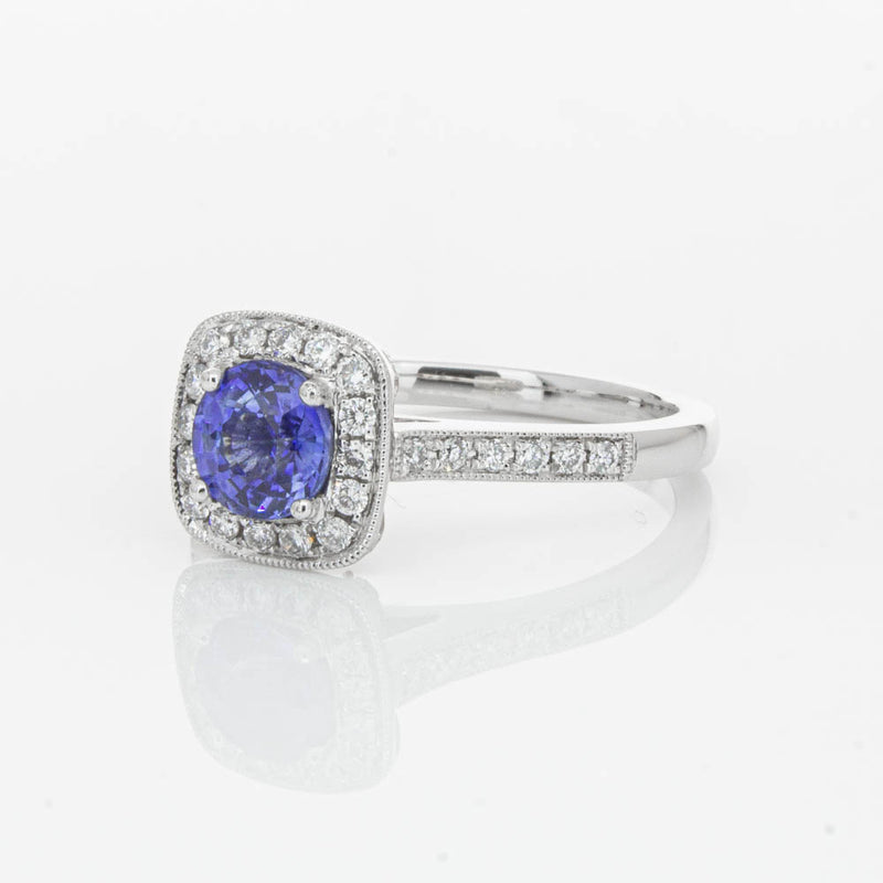 18ct White Gold .92ct Sapphire & Diamond Aurora Ring-Ring-Walker & Hall