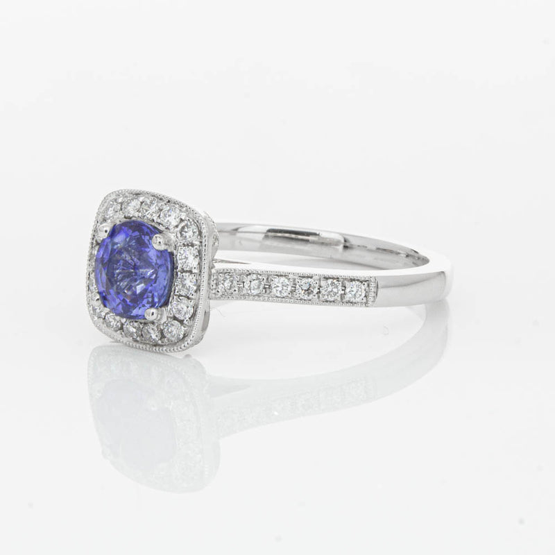 18ct White Gold .92ct Sapphire & Diamond Aurora Ring-Ring-Walker & Hall