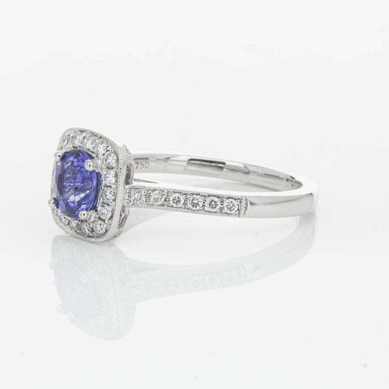 18ct White Gold .92ct Sapphire & Diamond Aurora Ring-Ring-Walker & Hall