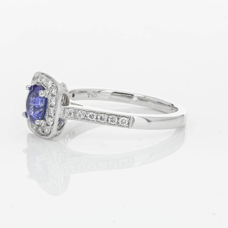 18ct White Gold .92ct Sapphire & Diamond Aurora Ring-Ring-Walker & Hall