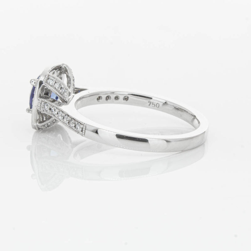 18ct White Gold .92ct Sapphire & Diamond Aurora Ring-Ring-Walker & Hall