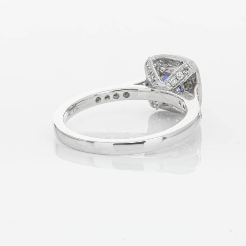 18ct White Gold .92ct Sapphire & Diamond Aurora Ring-Ring-Walker & Hall
