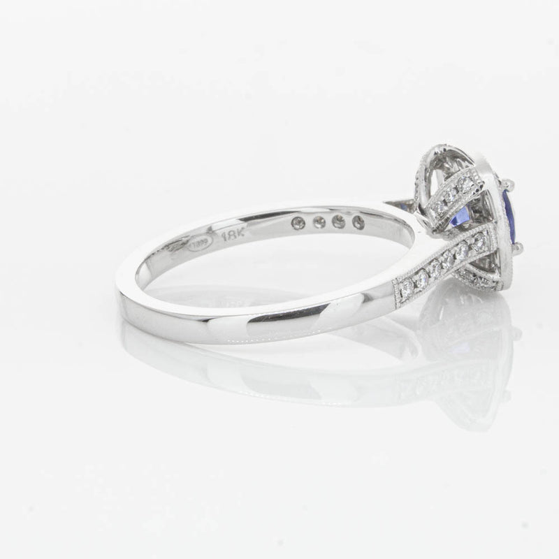 18ct White Gold .92ct Sapphire & Diamond Aurora Ring-Ring-Walker & Hall