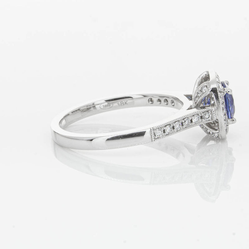 18ct White Gold .92ct Sapphire & Diamond Aurora Ring-Ring-Walker & Hall